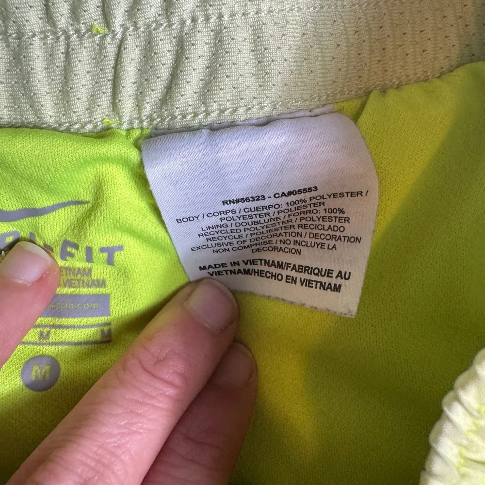 Women's Nike Neon Green & White Tie-Dye Athletic Shorts M